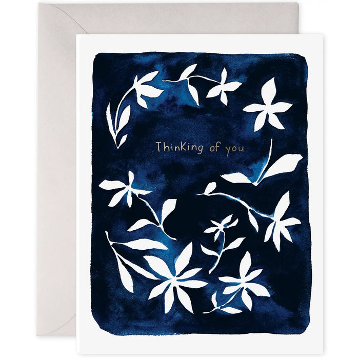 Thinking of You Card - Indigo Flowers