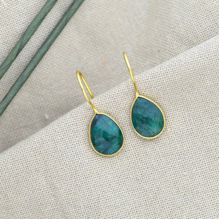 Teardrop Gemstone Earrings - Assorted