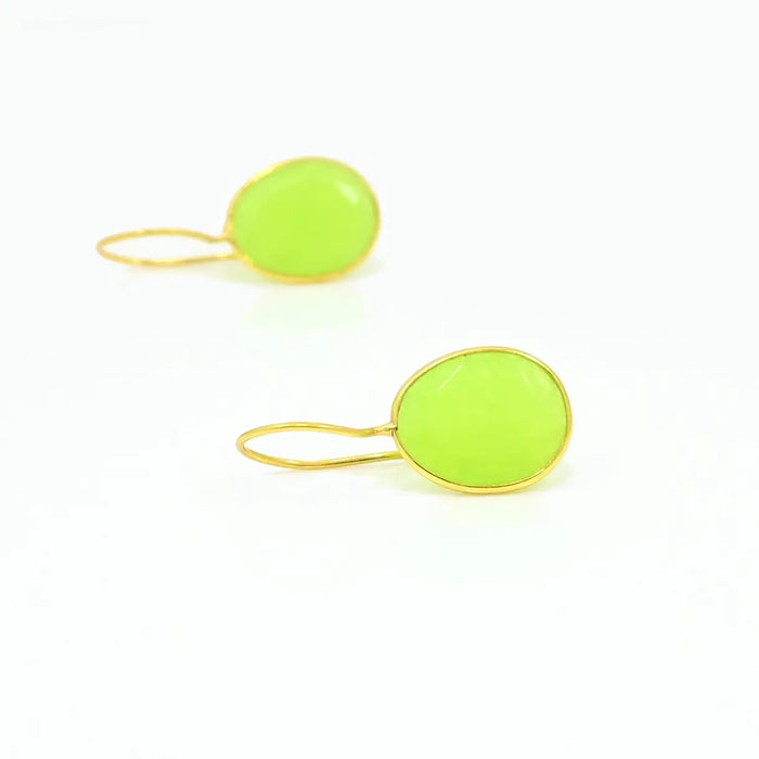 Neon Green Jade Earrings