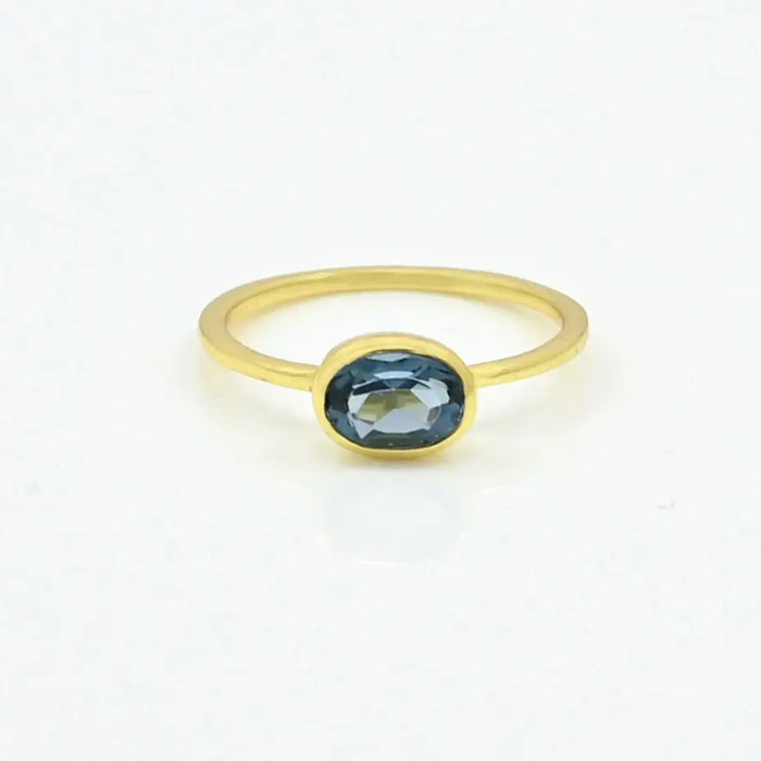 Blue Iolite Oval Ring