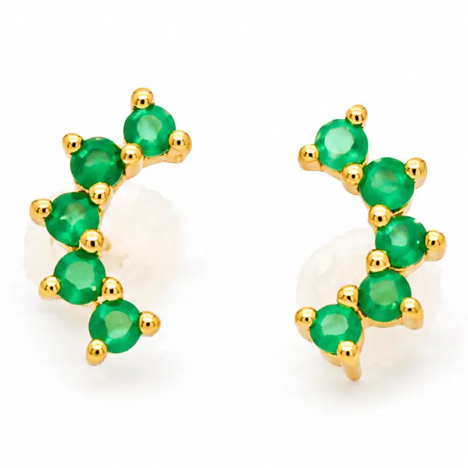 Green Onyx Vine Studs