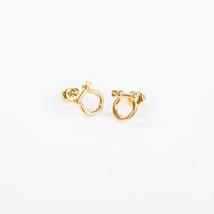 Mariner Shackle Earrings - 14kt Gold Dipped