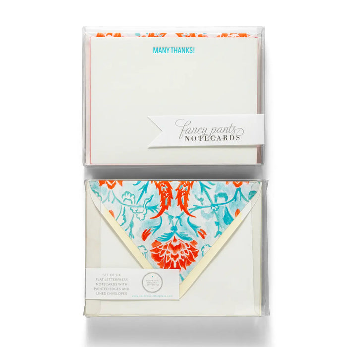 Many Thanks Letterpress Flat Notecards - Set of 6
