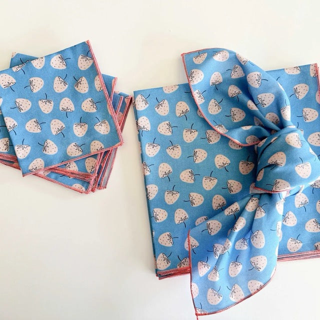 Strawberry Cloth Napkins, Set of Four