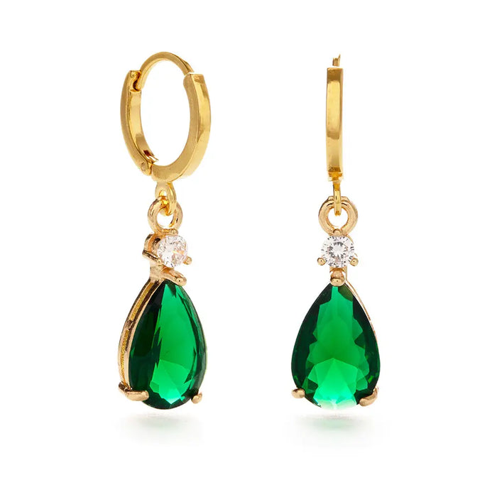 Large Emerald Teardrop Earrings