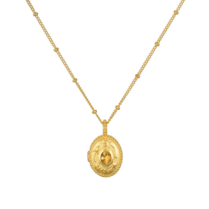 Birthstone Locket Necklace - Assorted