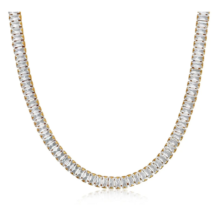 Shayna Baguette Necklace - Clear