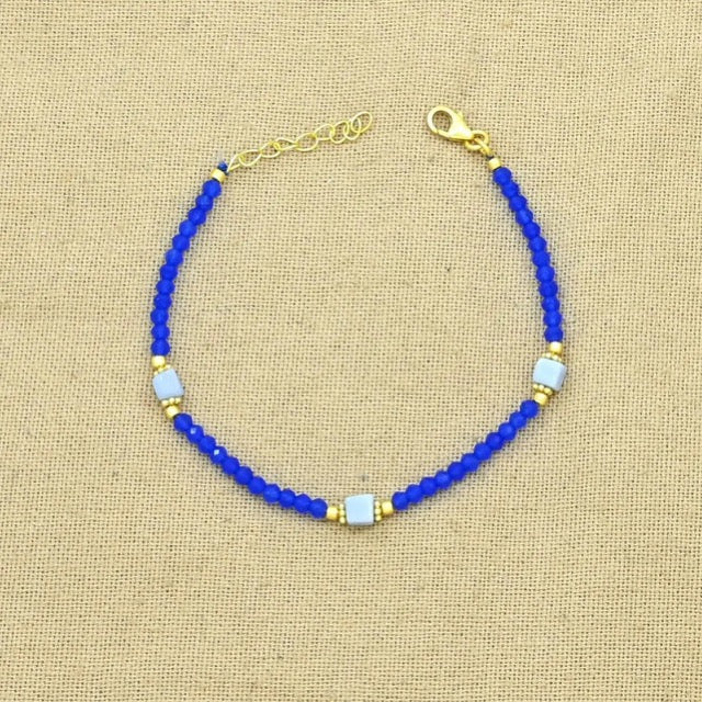 Blue Opal & Onyx Bracelet