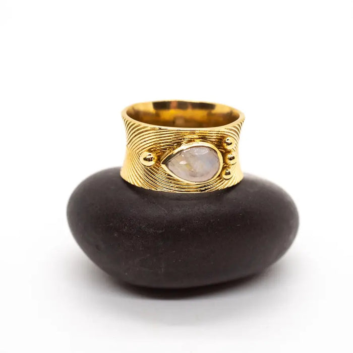 Moonstone Ripple Ring