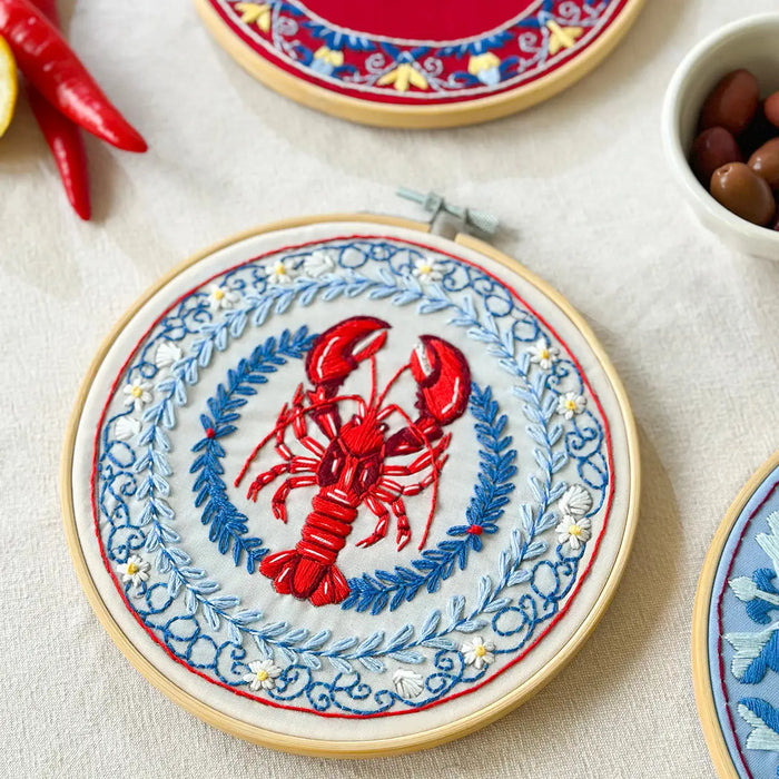 Italian Lobster Plate Embroidery Kit