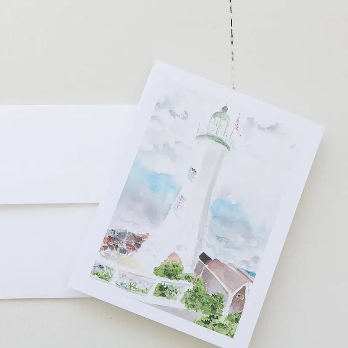 Scituate Lighthouse Watercolor Card