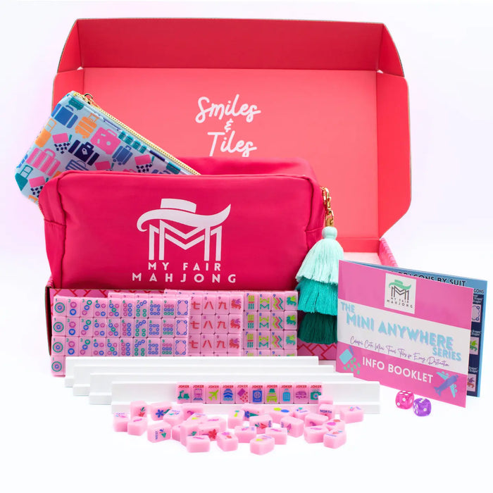 Mini Travel Mahjong - White or Pink