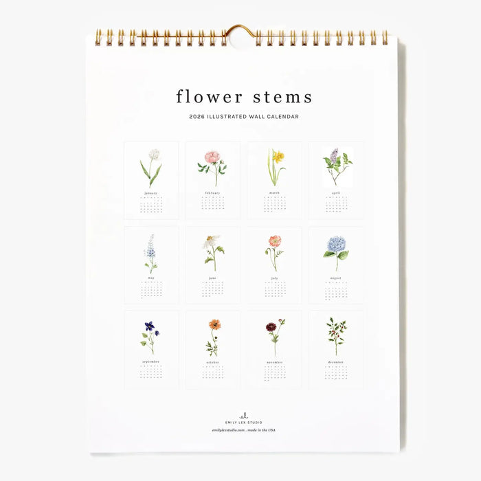 2026 Flower Stems Calendar - Emily Lex