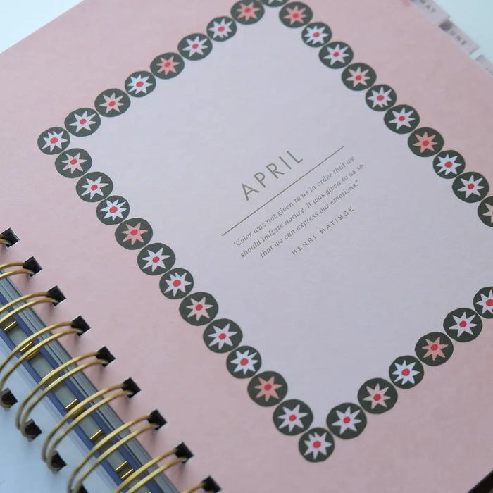 2027 Spiral Bound Planner | Folk Art Tulip