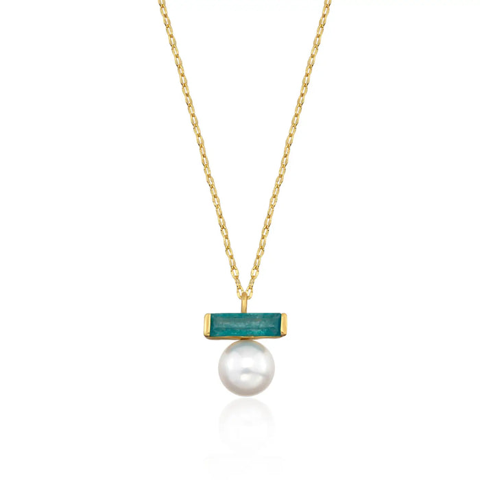 Jade and Pearl Pendant Necklace