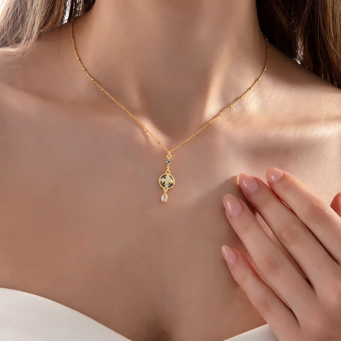 Two Tone Sparkle Pendant Necklace