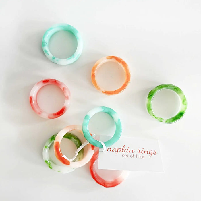 Colorful Napkin Rings, Set of Four