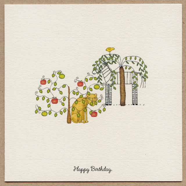 Happy Birthday Tiger and Trees Card