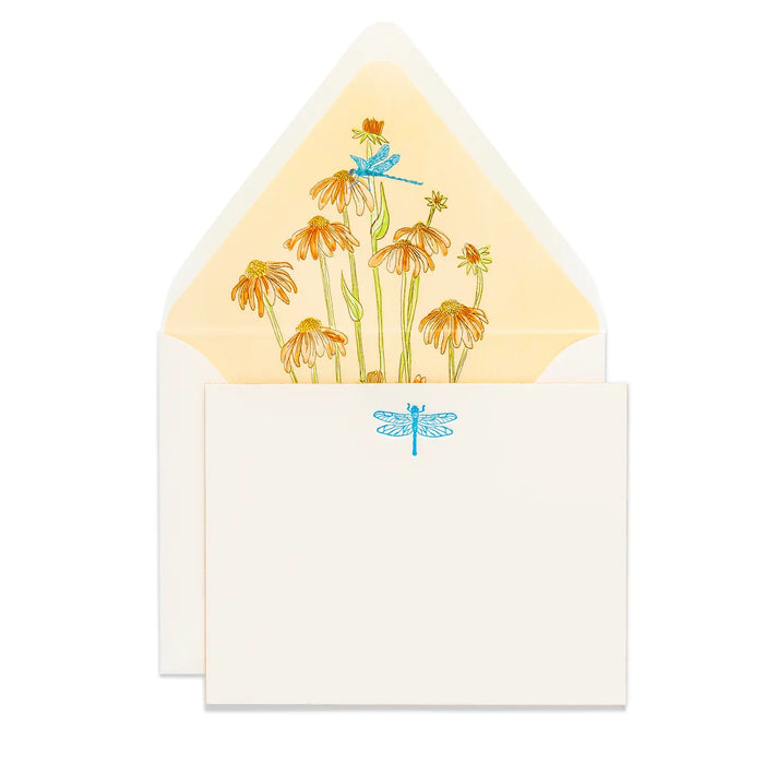 Dragonfly Letterpress Flat Notecards - Set of 6
