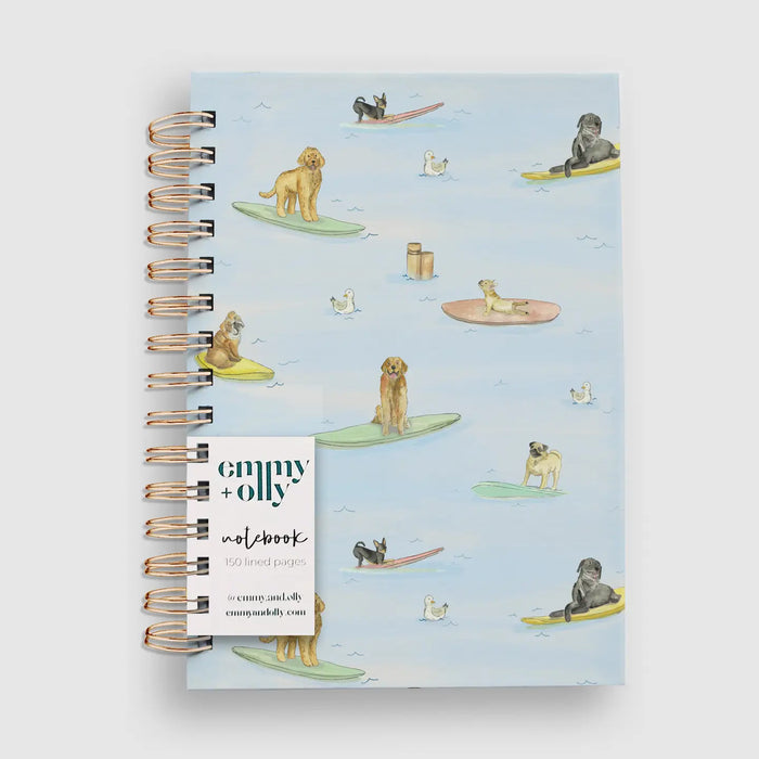 Surf Dogs Hardcovered Notebook