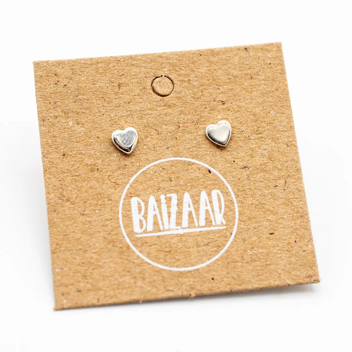 Sterling Silver Teeny Tiny Heart Studs