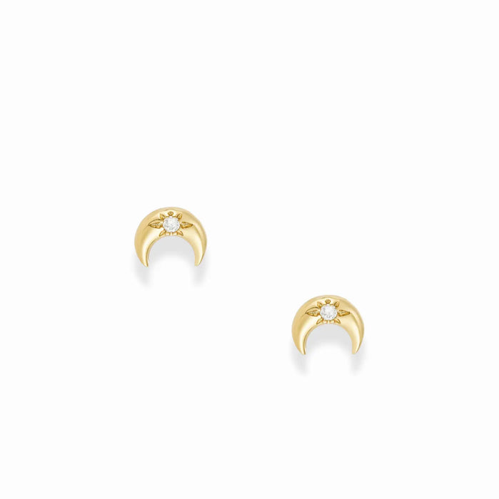 Crescent Moon Studs