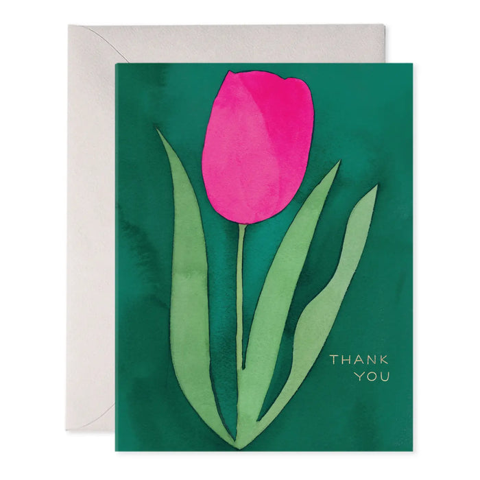 Pink Tulip Thank You Card