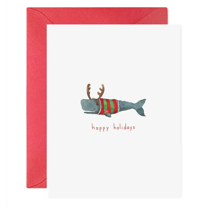 Christmas Whale Card Christmas Greeting Card