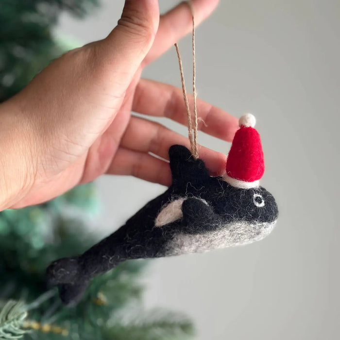 Whale with Christmas Hat