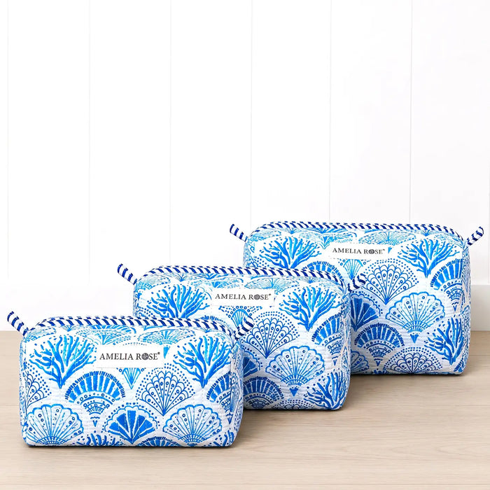 Seashells Cosmetic Pouches - Set of 3