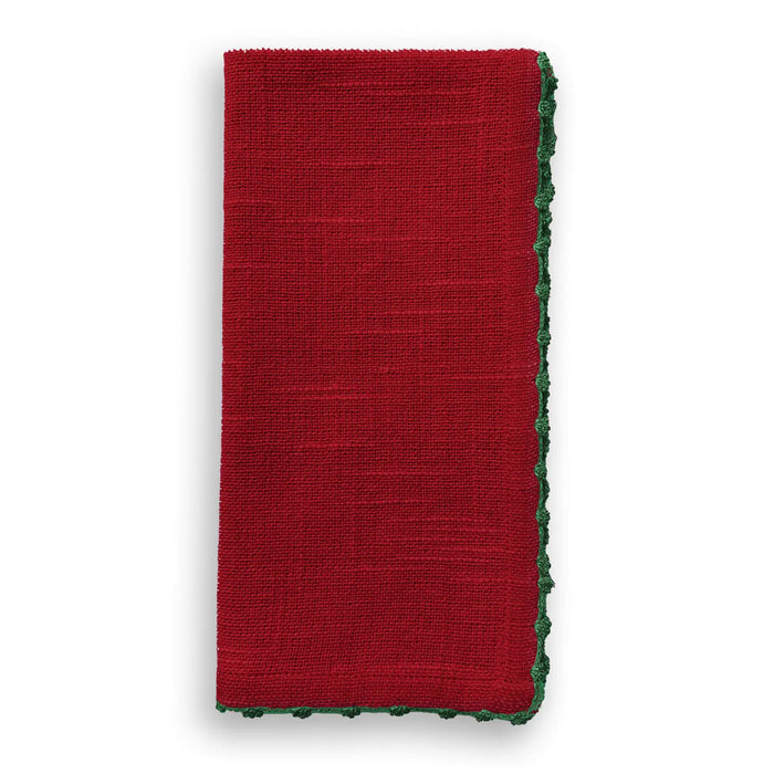 Cloth Napkins with Knotted Edge - Assorted Colors - Set of 4