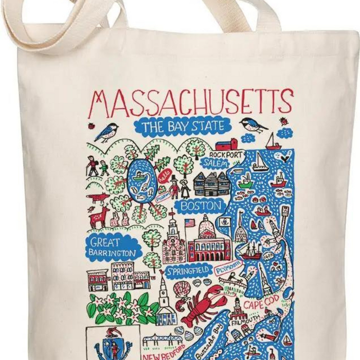 Massachusetts Boutique Map Art Tote