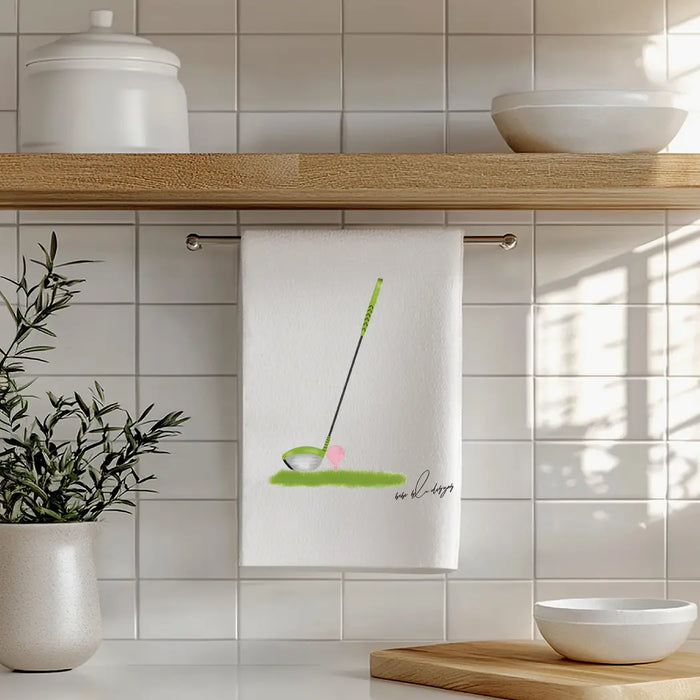 Golf Club Flour Sack Tea Towel