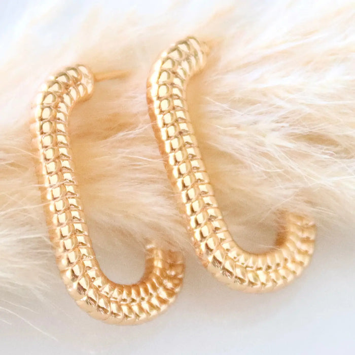 Textured Oval Earrings