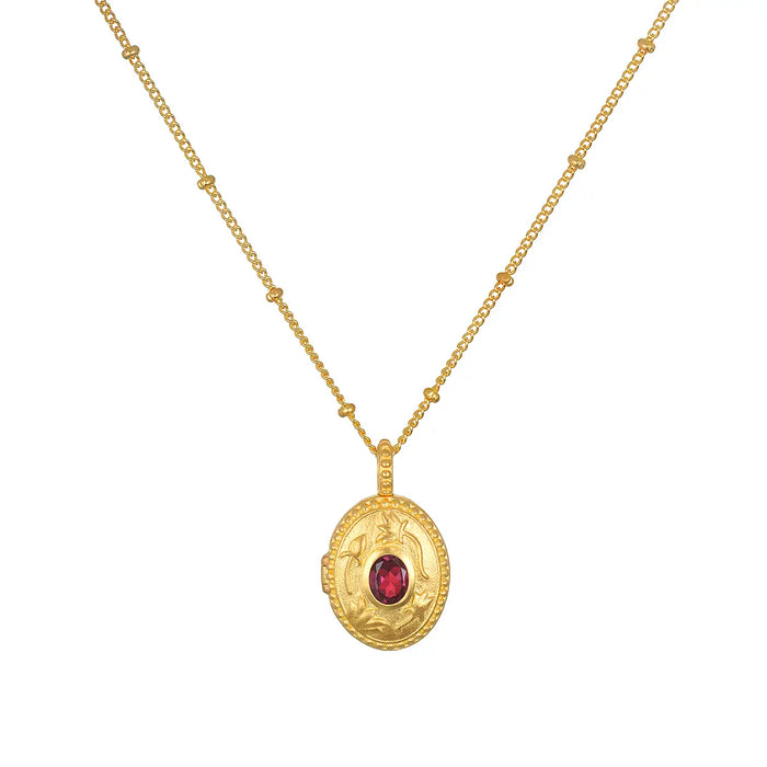 Birthstone Locket Necklace - Assorted