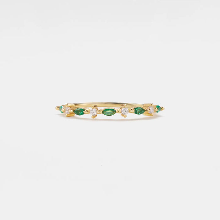 Green Gem Stacking Ring