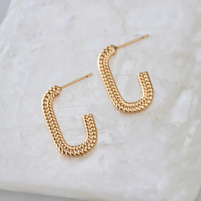 Textured Oval Earrings