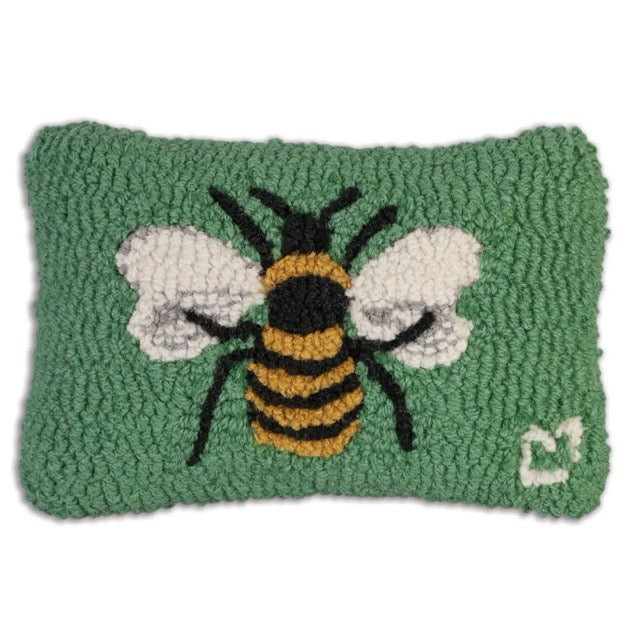 Bee Pillow - Green Background