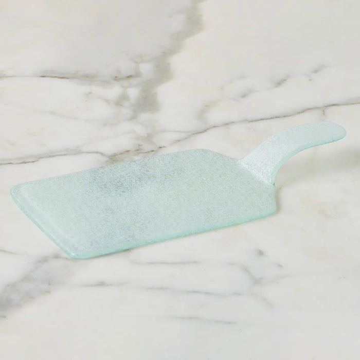 Mini Glass Rectangle Cheese Plate with Handle