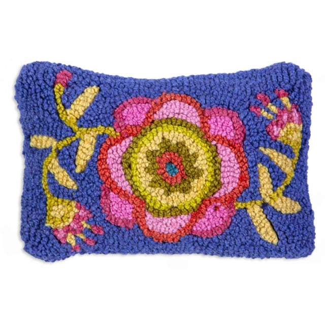 Spring Flower Hooked Wool Pillow