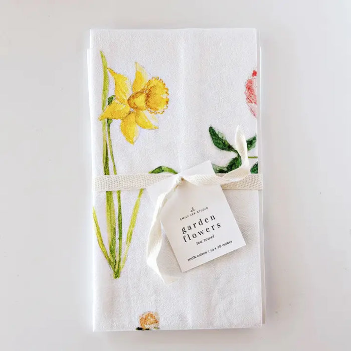 Garden Flowers Tea Towel
