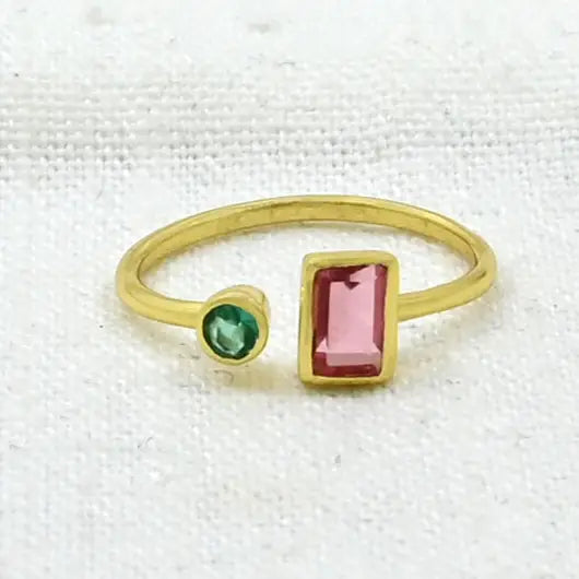 Color Pop Ring - Pink & Green Tourmaline