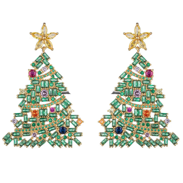 Christmas Tree Earrings - Green