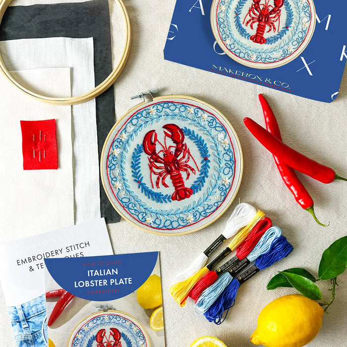 Italian Lobster Plate Embroidery Kit