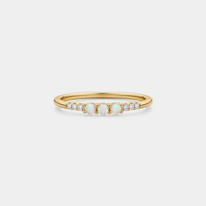 Triple Opal Stacking Ring