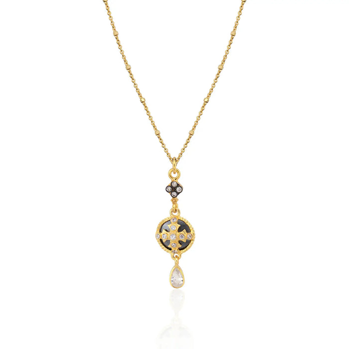 Two Tone Sparkle Pendant Necklace