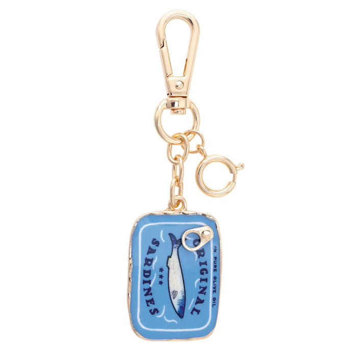 Sardine Tin Enamel Bag Charm in Blue