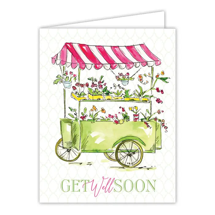 Get Well Soon Floral Cart Card
