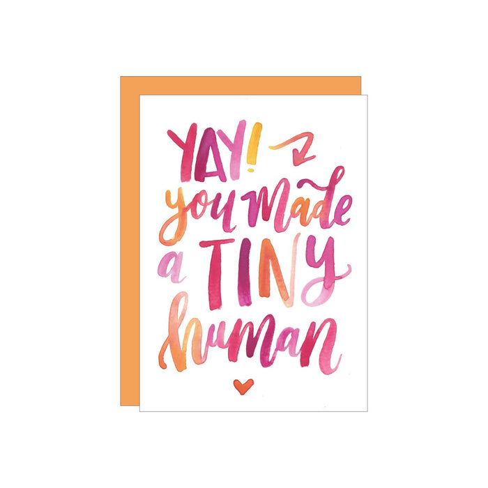 Tiny Human Card - Pink/Orange
