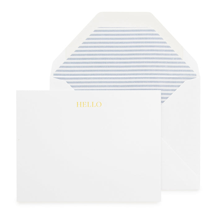 Hello, Ticking Stripe Note Cards